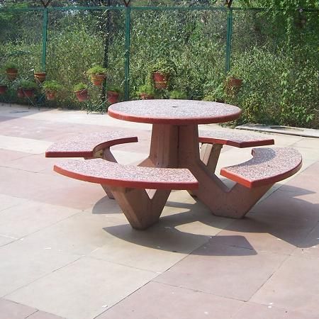 Concrete Garden Table Chair Set