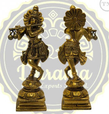5.5 Inches Brass Lord Krishna Statue
