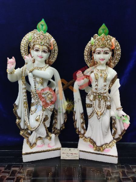 White Marble Radha Krishna Moorti