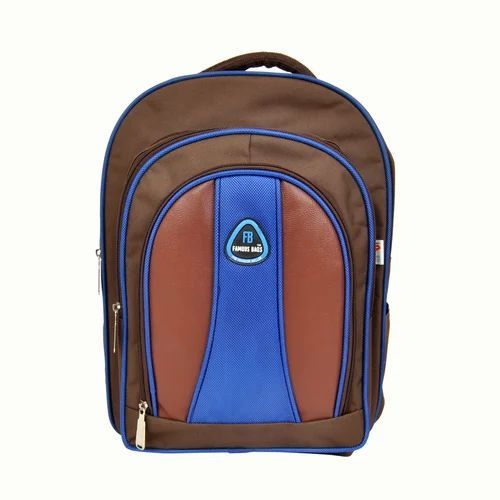 Sky Blue & Brown School Bag