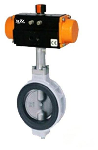 Pneumatic Actuator Operated Aluminium Wafer Type Centric Disc Butterfly Valve