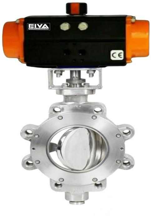 Pneumatic Actuator Operated Double Off Set Disc Butterfly Valve