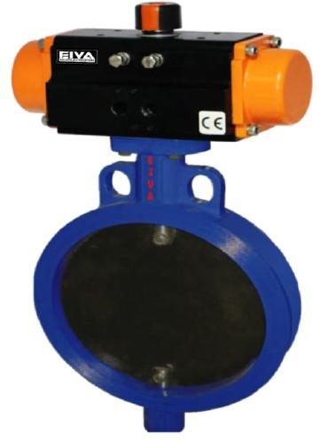 Pneumatic Actuator Operated Wafer Type Damper Butterfly Valve