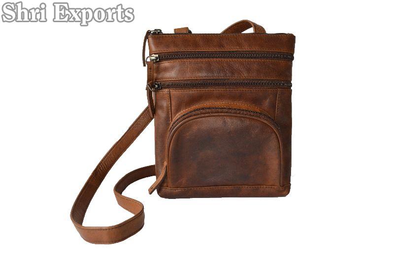 Pure leather hot sale sling bag