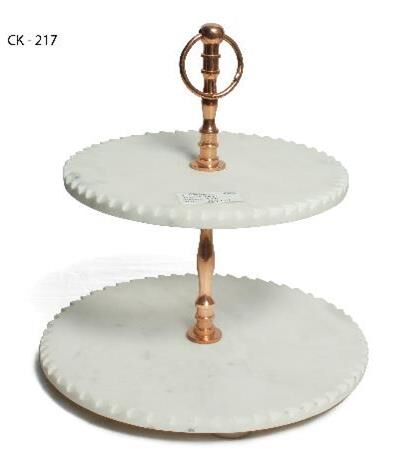 Marble Two Tier Cake Stand