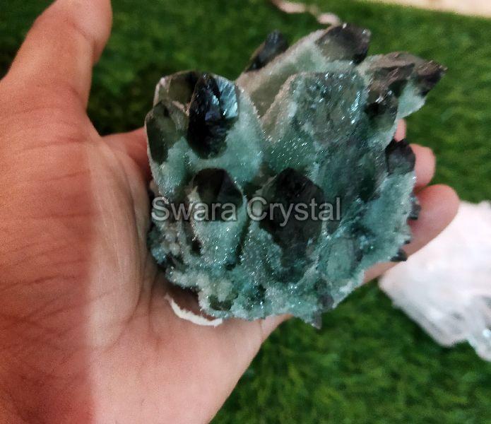 Natural Green Phantom Quartz Crystal Cluster Healing Specimen