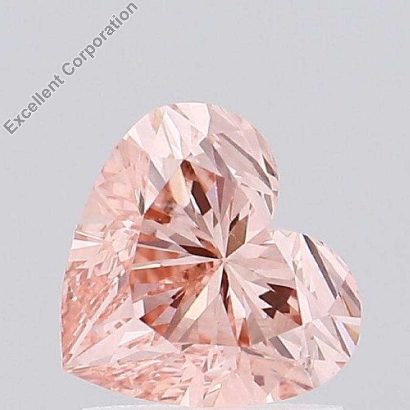 Heart Shaped 1.07ct Fancy Vivid Pink VS2 IGI Certified Lab Grown CVD Diamond