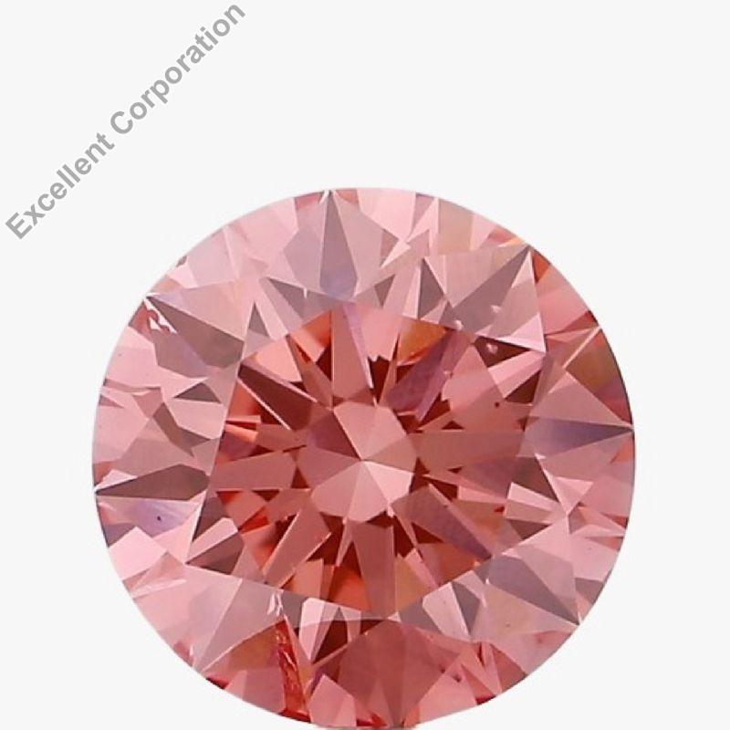 Round Shaped 1.71ct Fancy Vivid Pink SI2 IGI Certified Lab Grown CVD Diamond