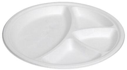 12 Inch White 4CP Round Bagasse Plate
