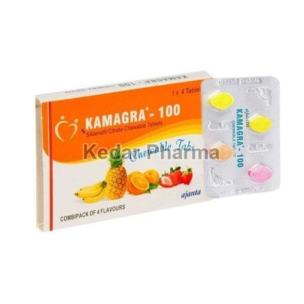 Kamagra-100 Combi Pack of 4 Flavored Chewable Tablets