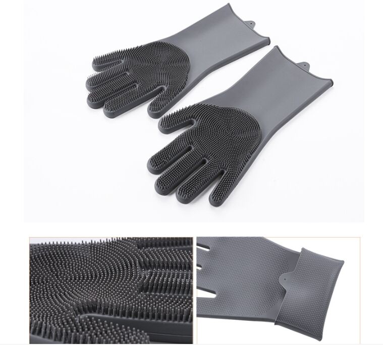 Silicone Gloves with Bristles