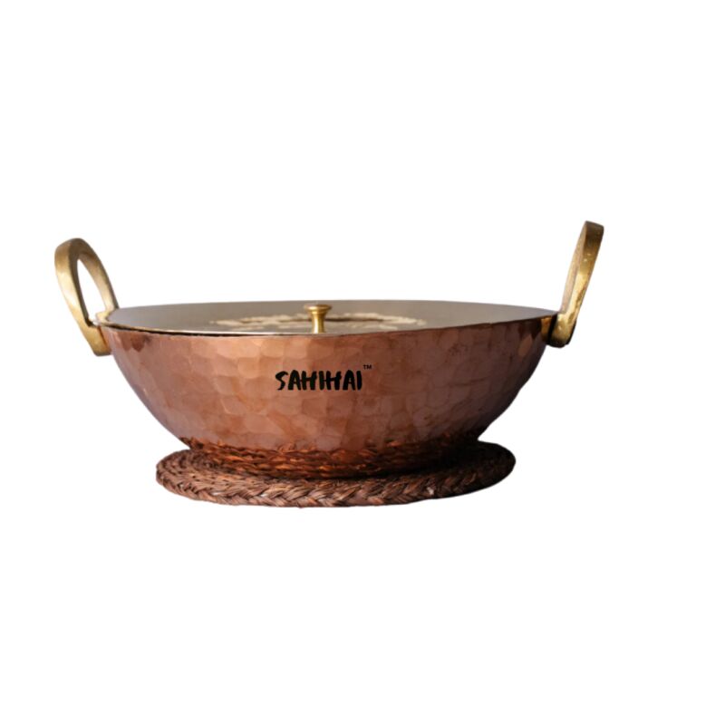 Copper Kadhai with Lid