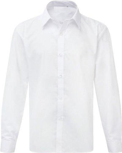 Cotton Full Sleeves White School Uniform Shirt Fabric
