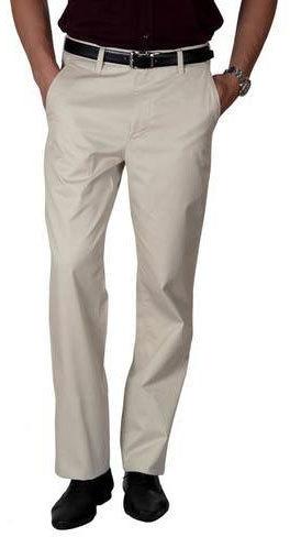 White Mens Formal Trousers Fabric