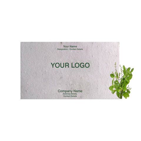 Recycled Paper Single Side Printing Visiting Cards with Holy Basil Seeds