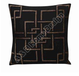Applique Embroidered Black Cushion Cover