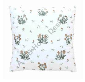 Manual Embroidered White Cushion Cover