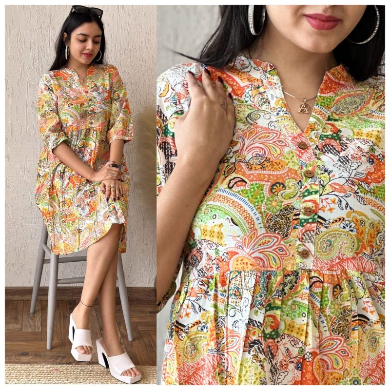 Handblock Printed Midi Dress – Kamakhyaa