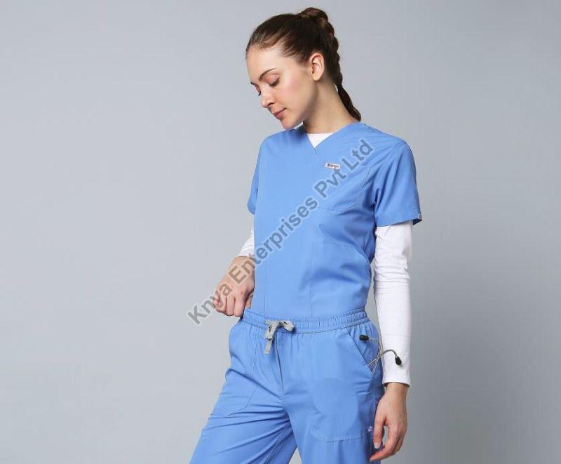 Knya Classic Womens Ceil Blue 5-Pocket New Gen Scrubsuit