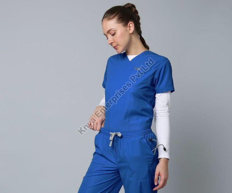 Knya Classic Womens Galaxy Blue 5-Pocket New Gen Scrubsuit
