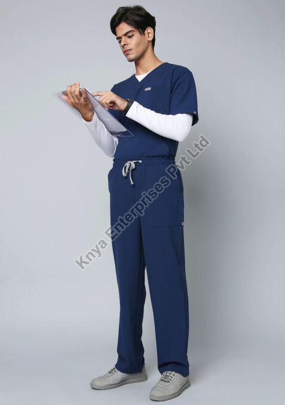 Mens Navy Blue Ecoflex Medical Scrub Suit