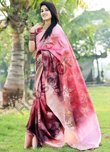 Ladies Printed Banarasi Saree