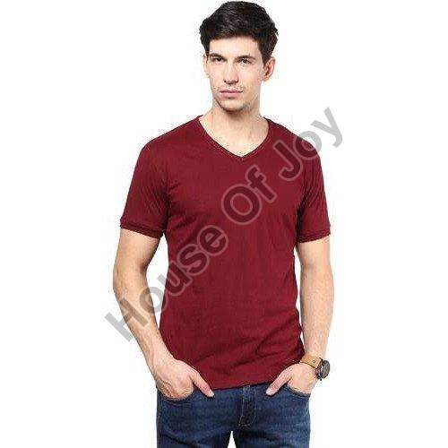 Mens V Neck Plain T-Shirt