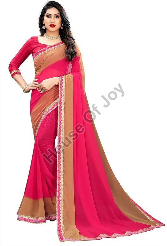 Plain Designer Georgette Saree