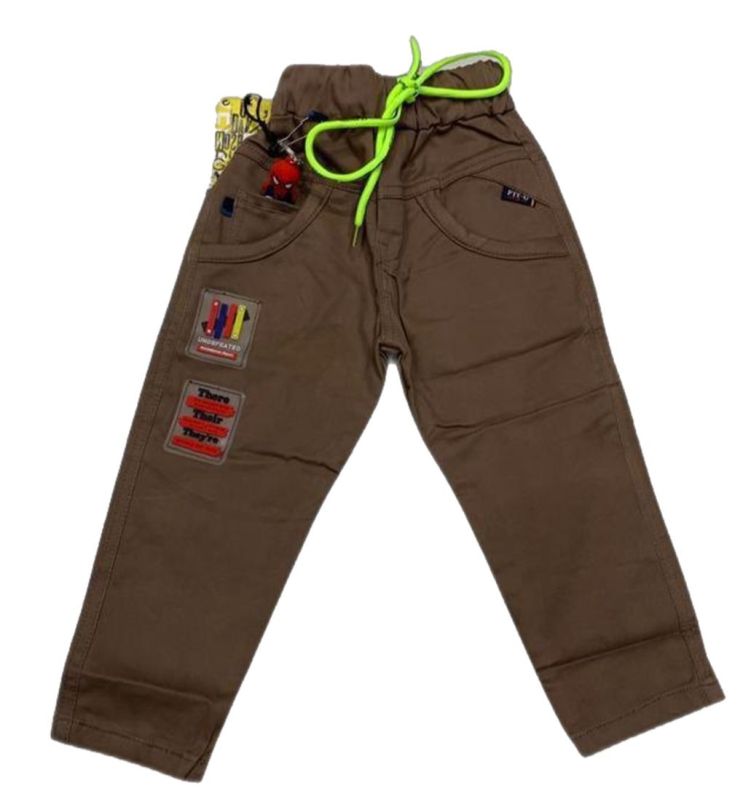 Cotton Brown Kid Boys Pant