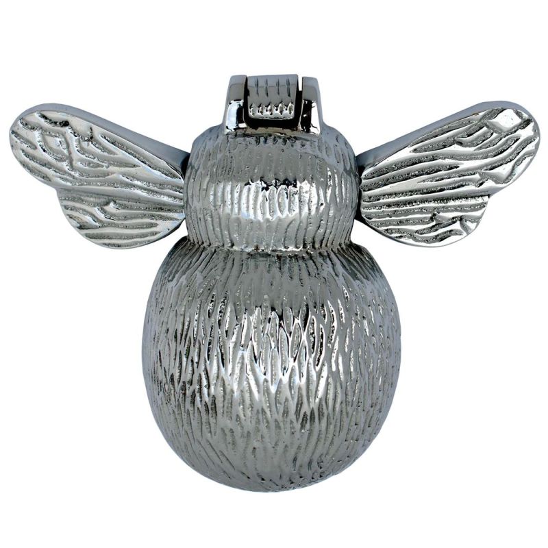 Beautiful Shiny Silver Bumblebee Door Knocker