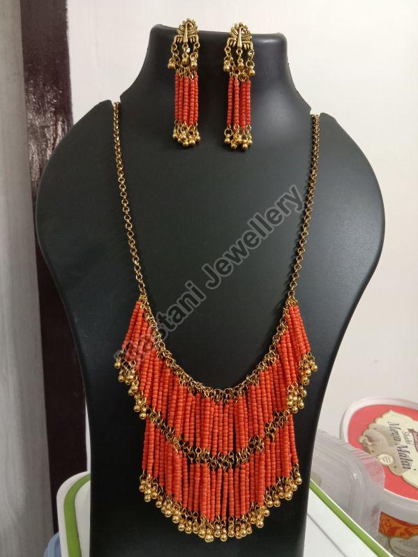 Seed Beads Necklace Set with Earings