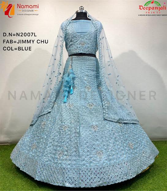 Jimmy Chu Blue Lehenga Choli