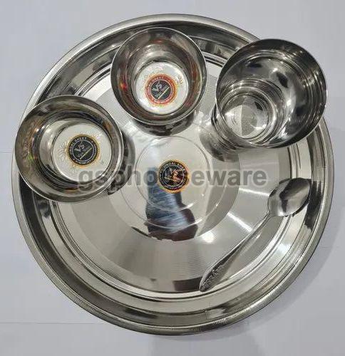 Silver Steel Thali Set