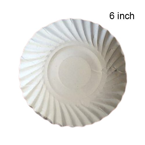 6 Inch Duplex White Wrinkle Paper Plate