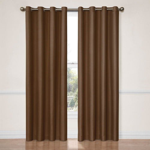 Brown Plain Polyester Door Curtain