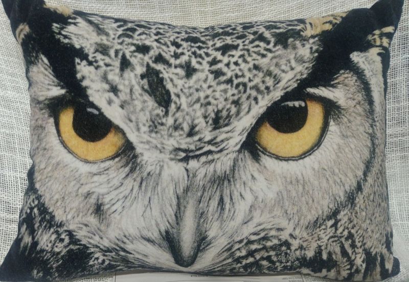 Digital Owl Print Cushion Cover