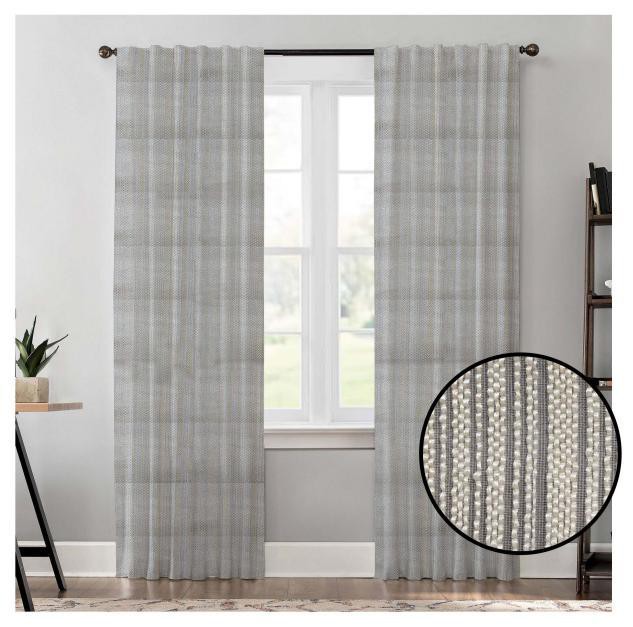 Grey Cotton Designer Window Curtain