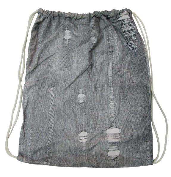 Grey Cotton Drawstring Bag