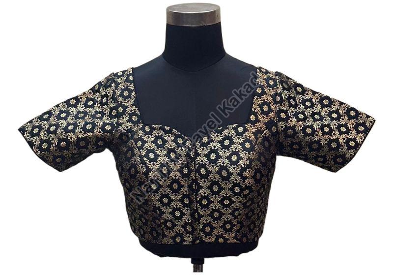 Black Boknet Half Sleeve Blouse