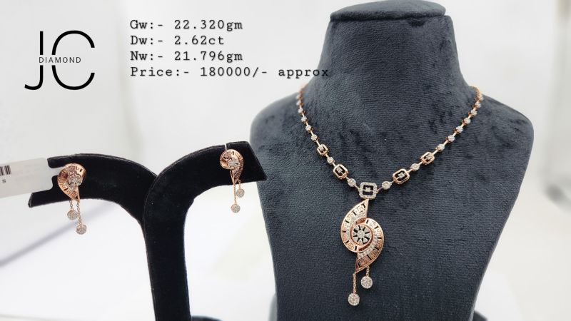 JCNC1 Ladies Gold Diamond Necklace Set
