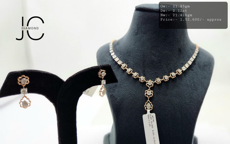 JCNC2 Ladies Gold Diamond Necklace Set