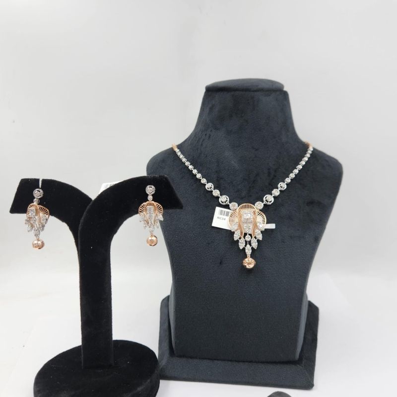 JCNC4 Ladies Gold Diamond Necklace Set