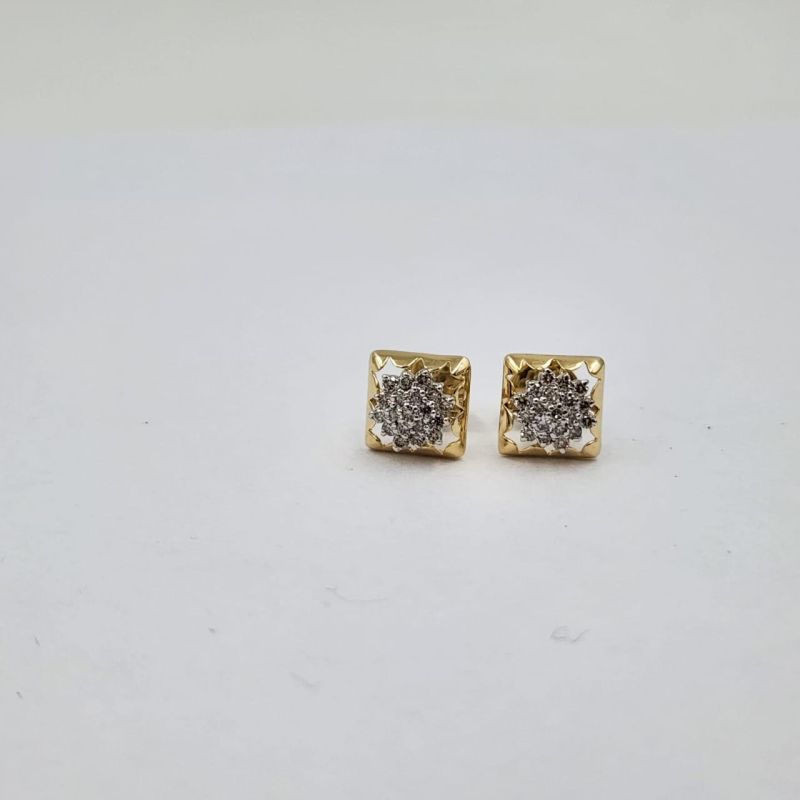 JCT10 Ladies Diamond Gold Earrings