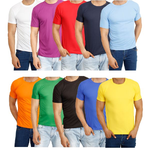 Mens Poly Cotton Round Neck T-Shirts