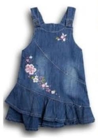 Summer Floral baby girl denim Frock