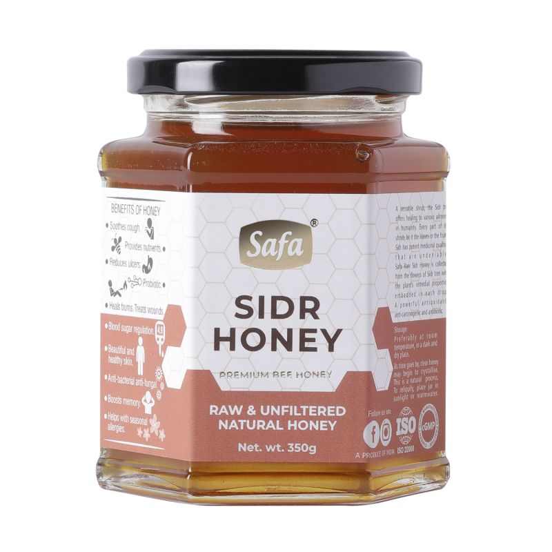 Sidr Honey 350g Organic Honey Raw Unprocessed Premium Jujube Berry Honey | 100% Pure Natural Unfiltered | Long Lasting Energy