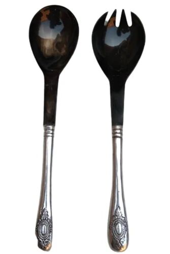 Brass Handle Buffalo Horn Serving Spoon Set