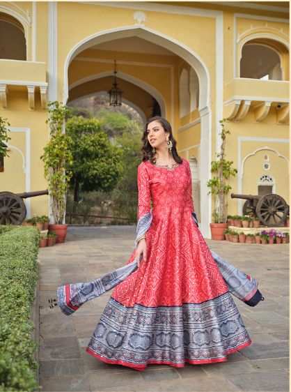 Buy online Designer Suit With Bandhani Dupatta from ethnic wear for Women  by Odhni for ₹6795 at 0% off | 2024 Limeroad.com