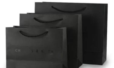 Black Printed Paper Carry Bag