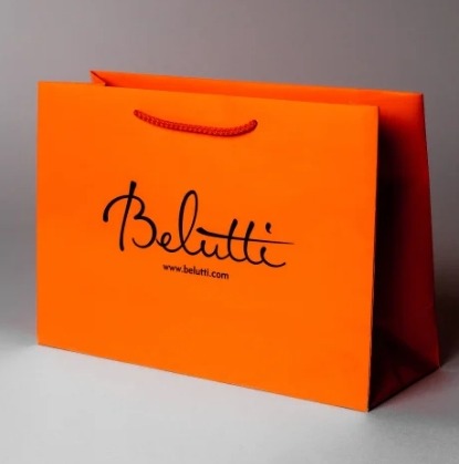 Orange Stylish Printed Paper Bag